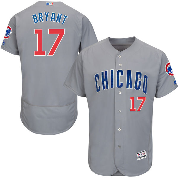 Chicago Cubs #17 Kris Bryant Gray Flexbase Authentic Collection Jersey