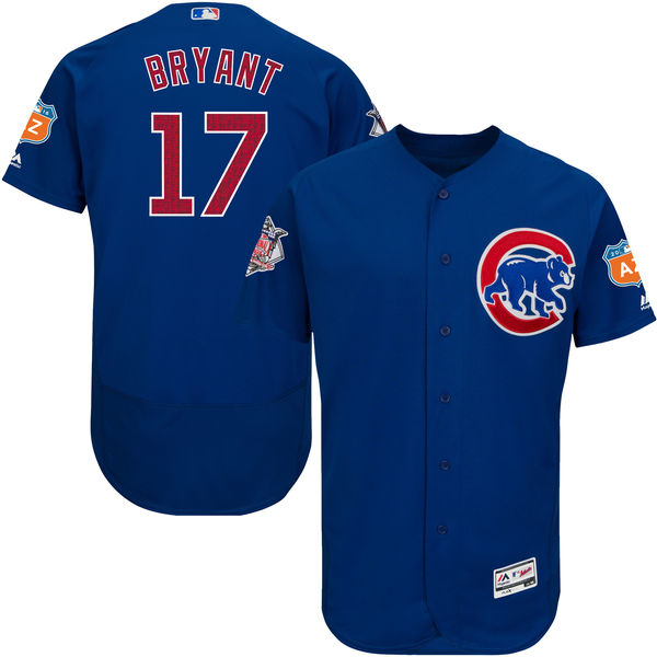 Chicago Cubs #17 Kris Bryant Royal Blue Authentic Collection On-Field Spring Training Player Jersey