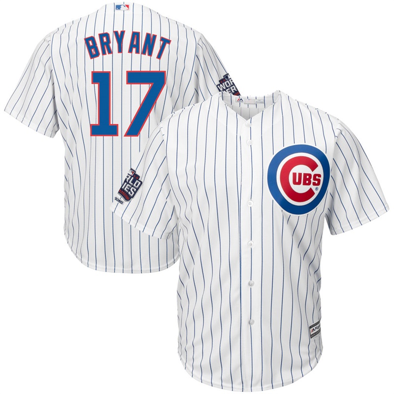 Chicago Cubs Kris Bryant #17 White Home 2016 World Series Champions Patch Cool Base Player Jersey