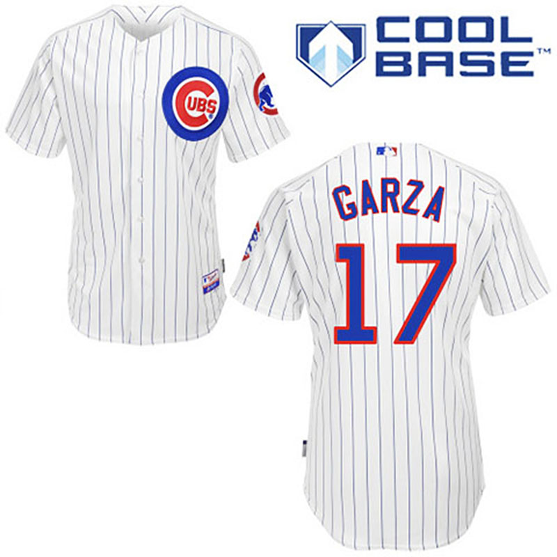 Chicago Cubs #17 Matt Garza White Man Home Cool Base Jersey