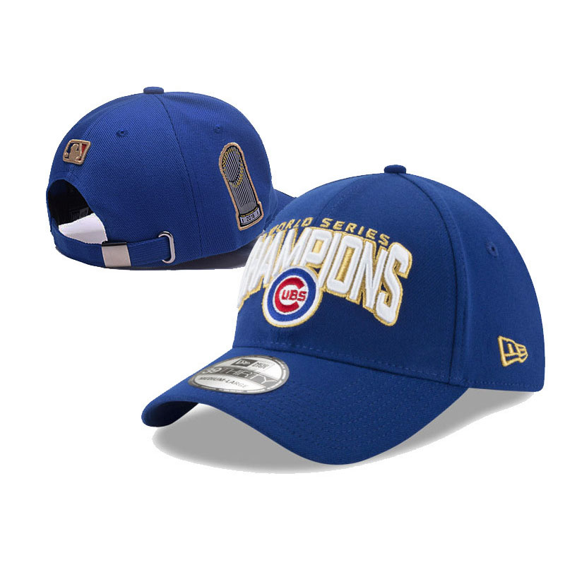 Chicago Cubs Royal 2016 World Series Champions On Field 39THIRTY Flex Hat