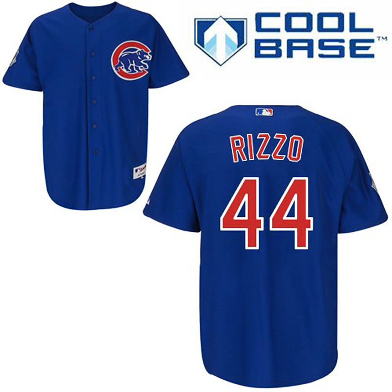 Chicago Cubs #44 Anthony Rizzo Men's Authentic Royal Blue Alternate Majestic MLB Cool Base Jersey