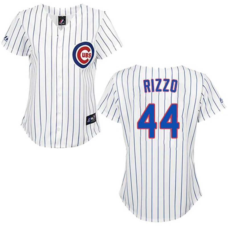 Chicago Cubs #44 Anthony Rizzo Women's Authentic White Majestic MLB Jersey