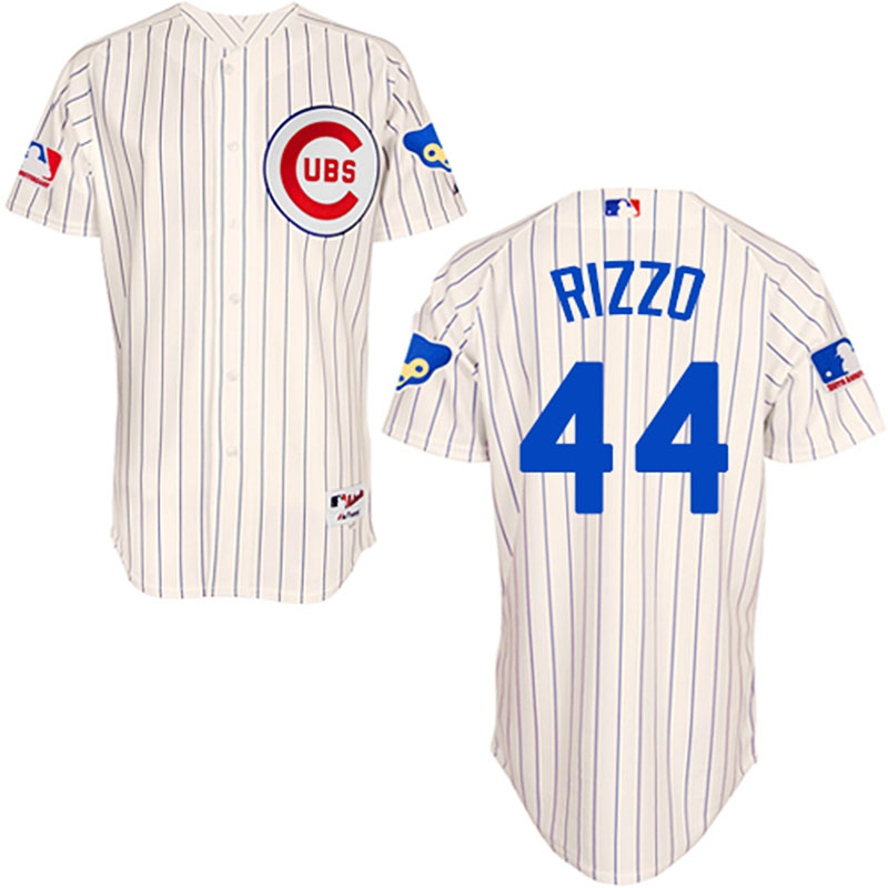 Chicago Cubs #44 Anthony Rizzo Men's Authentic Cream 1969 Turn Back The Clock Majestic MLB Jersey