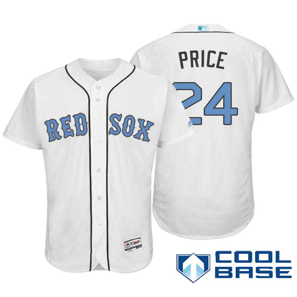 Boston Red Sox #24 David Price Majestic White Fashion 2016 Father's Day Cool Base Jersey