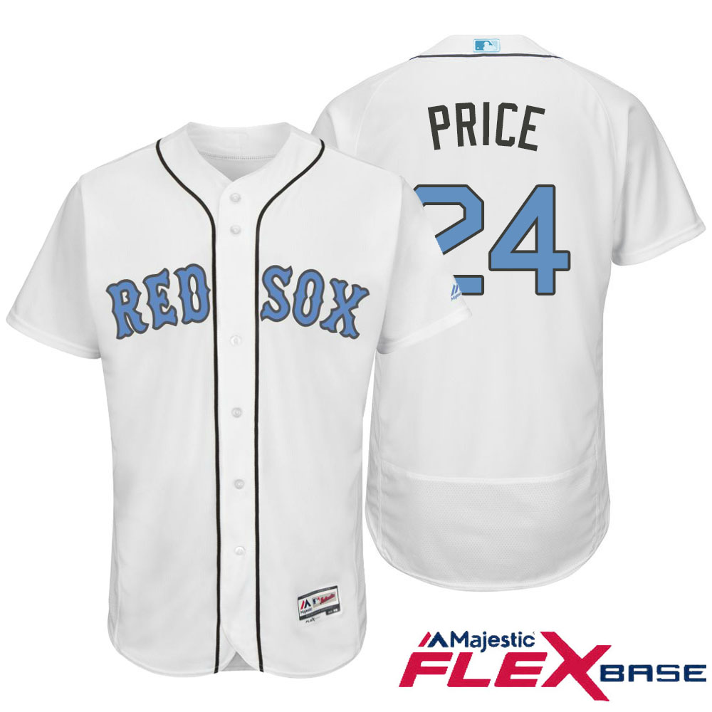 Boston Red Sox #24 David Price Majestic White Fashion 2016 Father's Day Flex Base Jersey