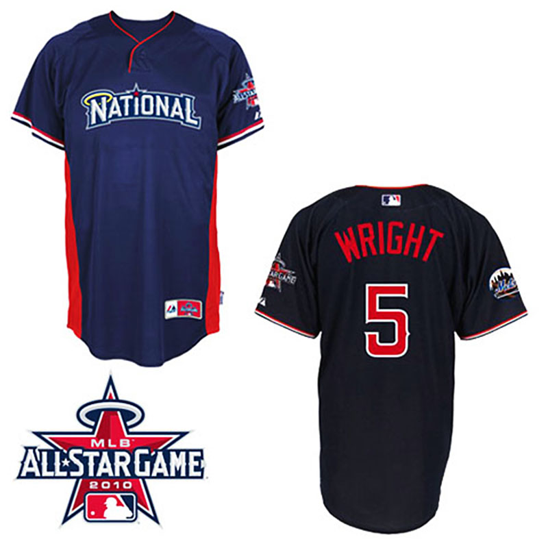 New York Mets #5 David Wright Nation League 2010 All Star BP Blue Jersey