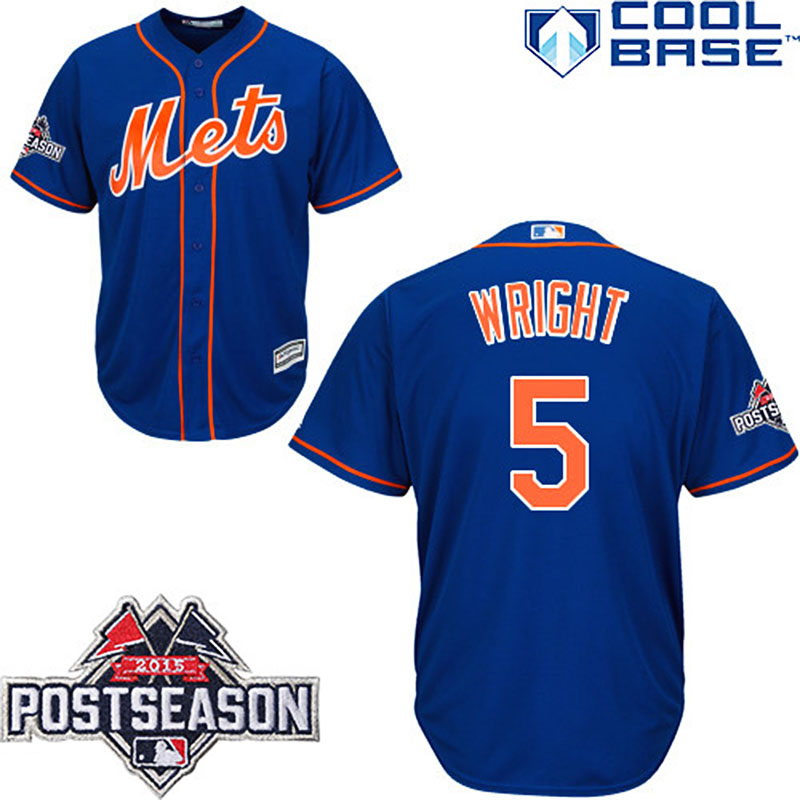 New York Mets #5 David Wright Blue Cool Base Alternate Home Jersey