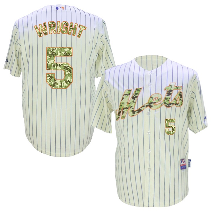 New York Mets #5 David Wright White Camo Cool Base Jersey