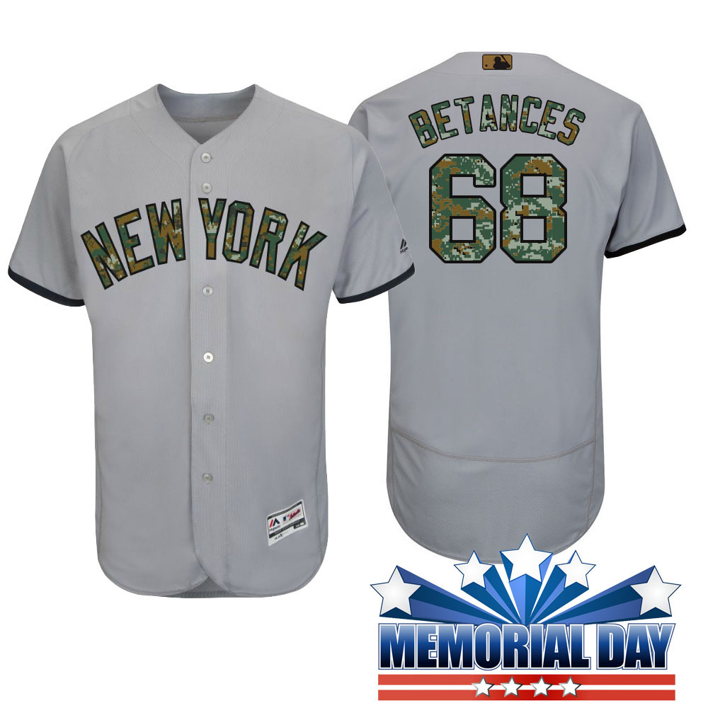 New York Yankees Dellin betances #68 Gray Camo Fashion 2016 Memorial Day Flex Base Jersey