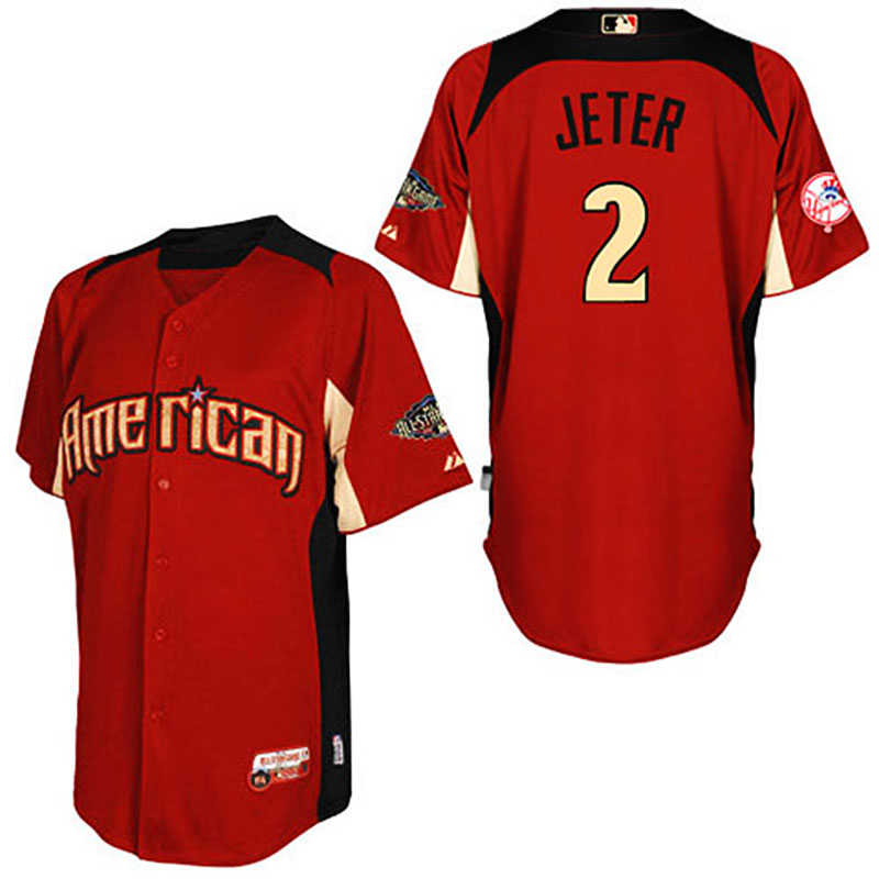 New York Yankees #2 Derek Jeter American League 2011 All Star BP Red Jersey