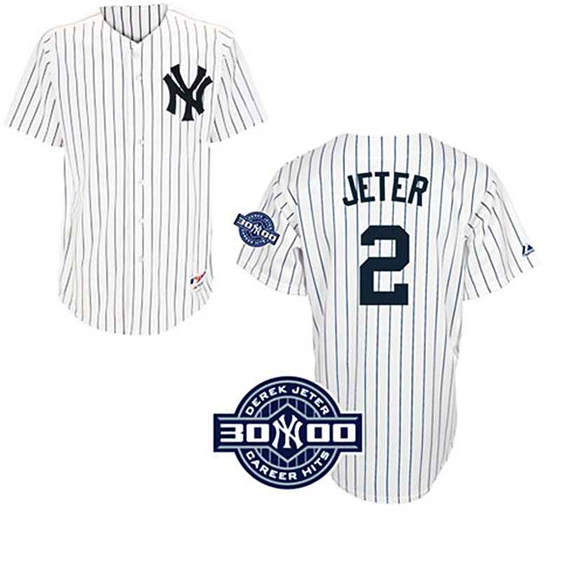 New York Yankees #2 Derek Jeter Youth Special Edition w/3000 Hits Patch White Home Jersey