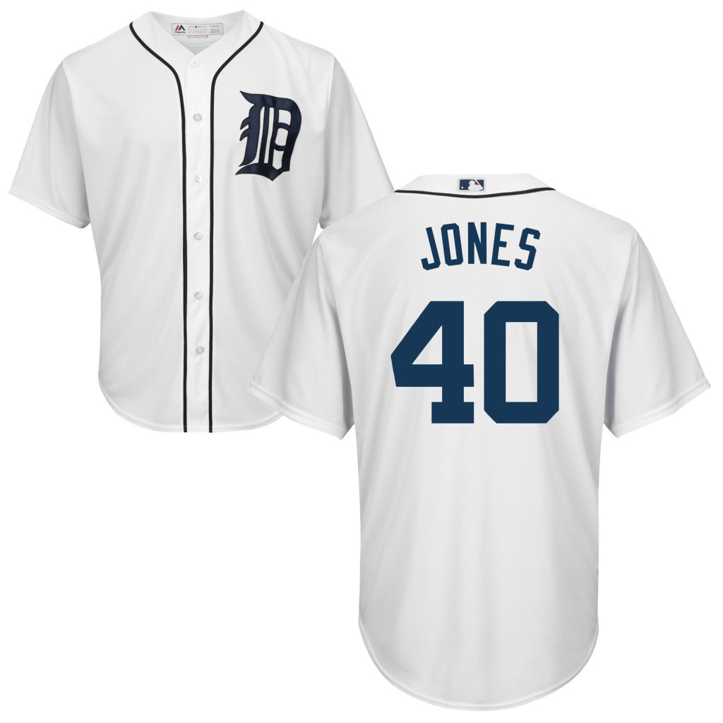 Detroit Tigers #40 JaCoby Jones Home White Cool Base Jersey