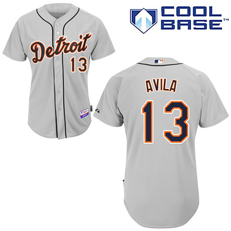 Detroit Tigers #13 Alex Avila Grey Road Cool Base Jersey