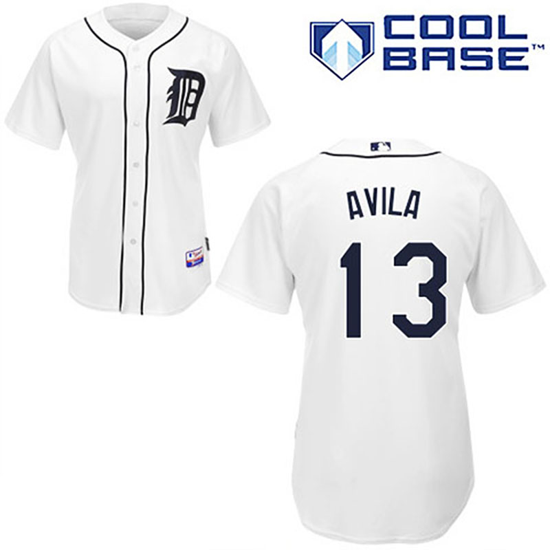 Detroit Tigers #13 Alex Avila White Home Cool Base Jersey