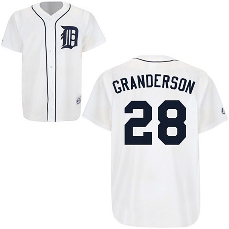 Detroit Tigers #28 Curtis Granderson White Home Jersey