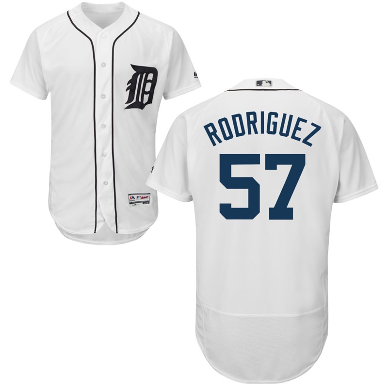 Detroit Tigers Francisco Rodriguez #57 Home White Authentic Collection Flex Base Jersey