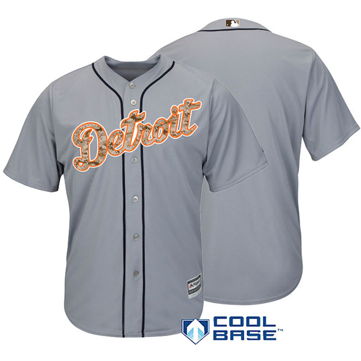 Detroit Tigers Majestic Gray Camo Logo Team Jersey