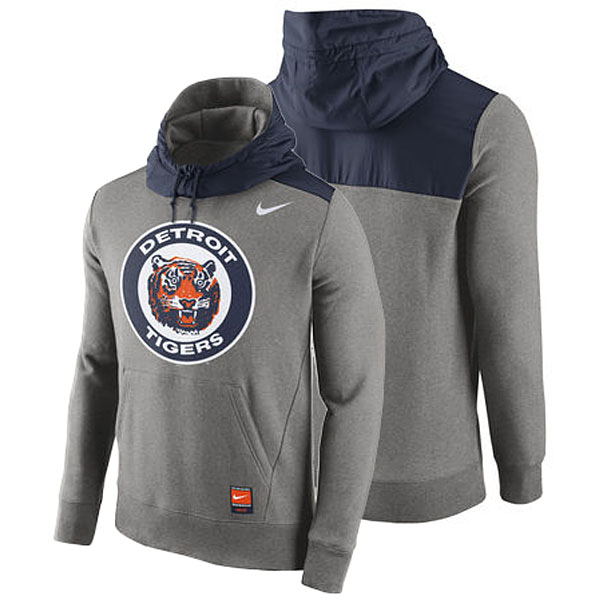 Detroit Tigers Gray Cooperstown Collection Hybrid Pullover Hoodie