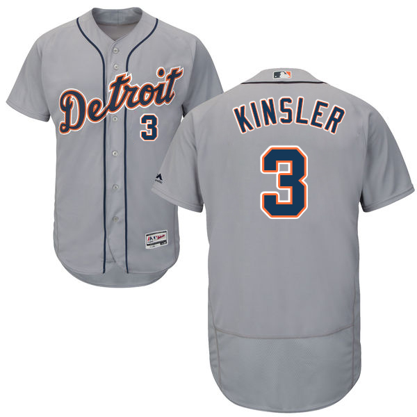 Detroit Tigers #3 Ian Kinsler Gray Flexbase Authentic Collection Jersey