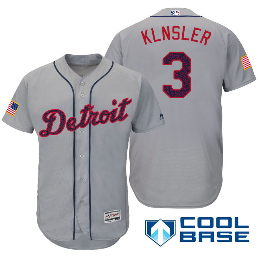 Detroit Tigers #3 Ian Klnsler Gray Stars & Stripes 2016 Independence Day Cool Base Jersey