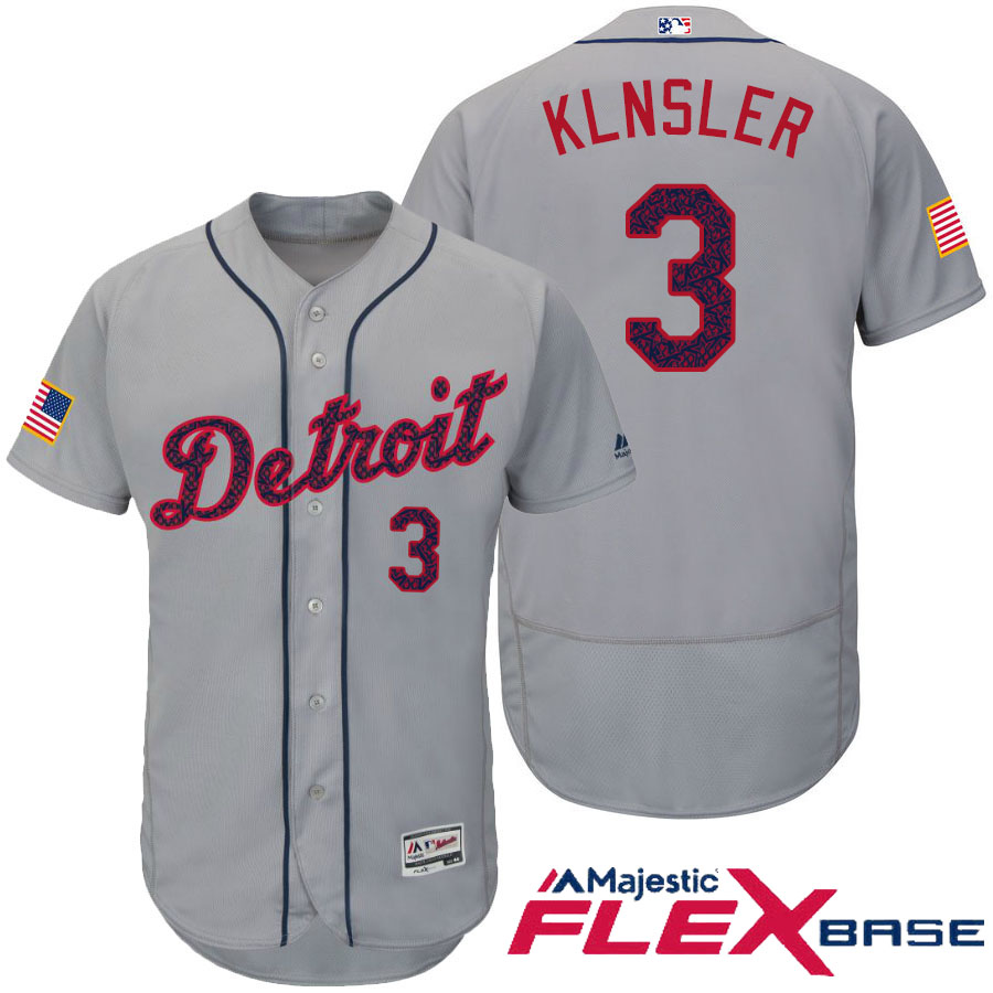 Detroit Tigers #3 Ian Klnsler Gray Stars & Stripes 2016 Independence Day Flex Base Jersey