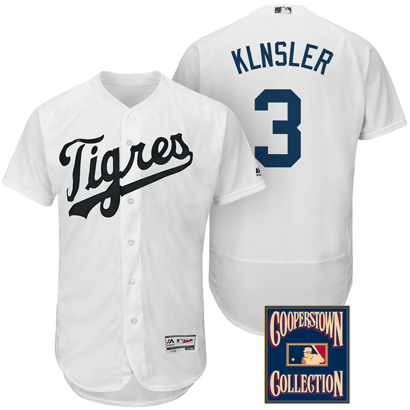 Detroit Tigers #3 Ian Klnsler White Flex Base Hispanic Heritage Player Jersey