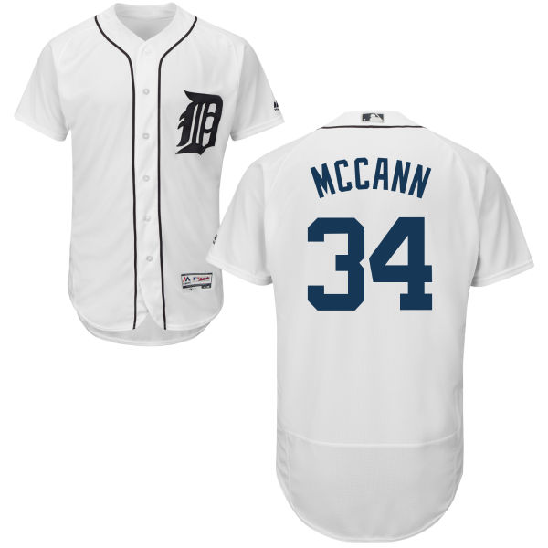 Detroit Tigers James Mccann #34 Majestic White Authentic Collection Flexbase Jersey