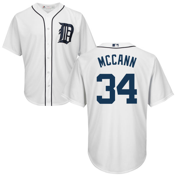 Detroit Tigers James Mccann #34 Majestic White Authentic Cool base Jersey