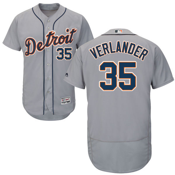 Detroit Tigers #35 Justin Verlander Gray Flexbase Authentic Collection Jersey