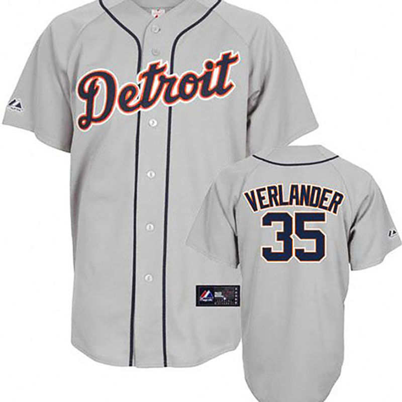 Detroit Tigers #35 Justin Verlander Grey Jersey