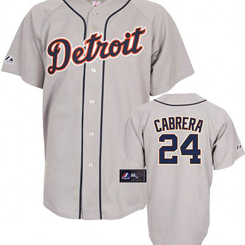 Detroit Tigers #24 Miguel Cabrera Grey Jersey