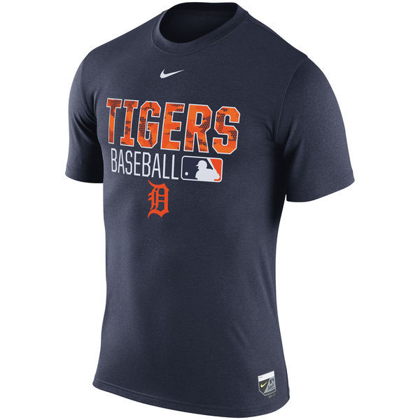 Detroit Tigers Navy Wordmark Issue Performance T-Shirt