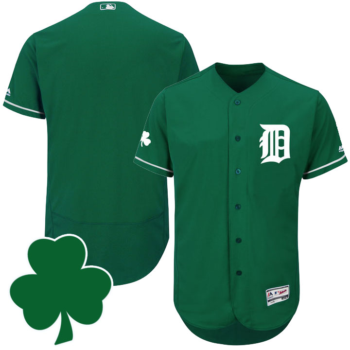 Detroit Tigers St. Patricks Day Green Celtic Flexbase Authentic Collection Jersey