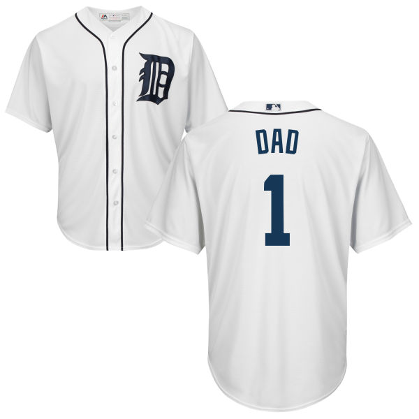 Detroit Tigers Majestic White Father's Day Gift Authentic Jersey