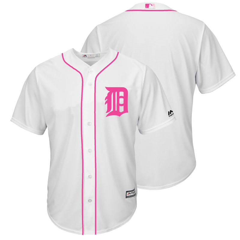 Detroit Tigers White Home 2016 Mother's Day Cool Base Team Jersey