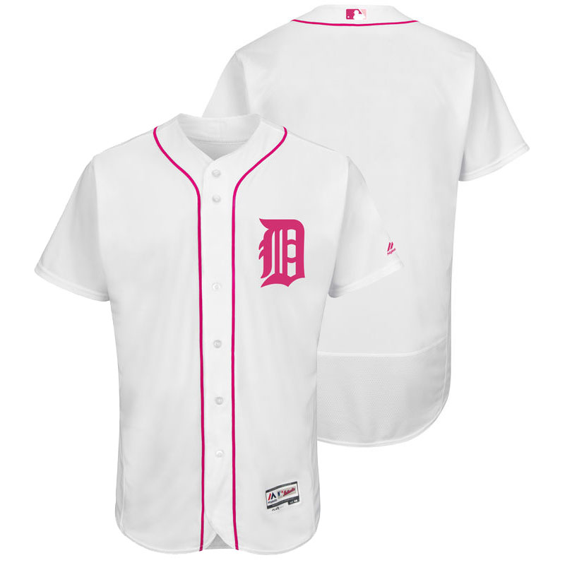 Detroit Tigers White Home 2016 Mother's Day Flex Base Jersey