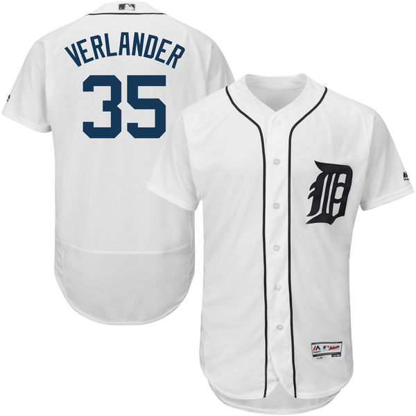 Detroit Tigers Justin Verlander #35 White Authentic Collection Flexbase Player Jersey