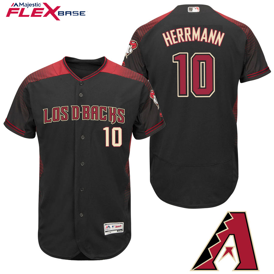 Arizona Diamondbacks #10 Chris Herrmann Black Hispanic Heritage Flex Base Player Jersey