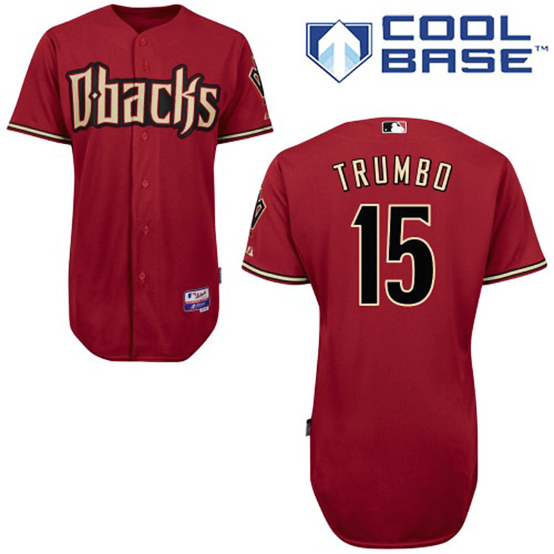 Arizona Diamondbacks #15 Mark Trumbo Men's Authentic Red Alternate Majestic MLB Cool Base Jersey