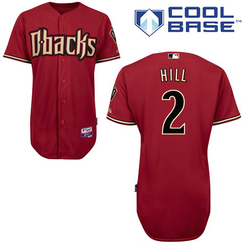 Arizona Diamondbacks #2 Aaron Hill Men's Authentic Red Alternate Majestic MLB Cool Base Jersey