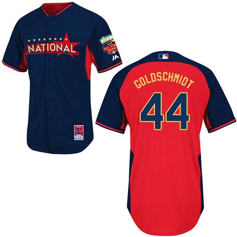 Arizona Diamondbacks #44 Paul Goldschmidt Men's Authentic Navy/Red National League 2014 All Star BP Majestic MLB Jersey