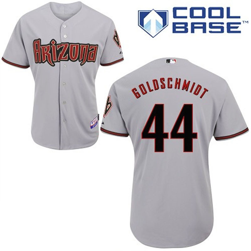 Arizona Diamondbacks #44 Paul Goldschmidt Men's Authentic Grey Road Majestic MLB Cool Base Jersey