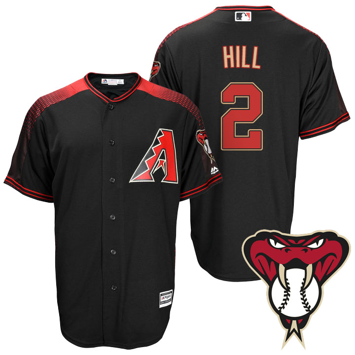 Arizona Diamondbacks #2 Aaron Hill Black Cool Base Alternate Jersey