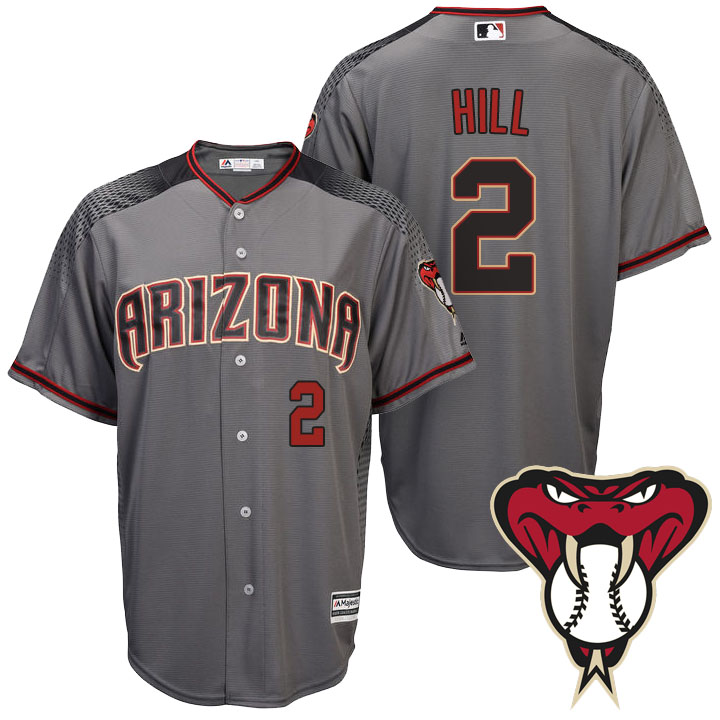 Arizona Diamondbacks Aaron Hill #2 Majestic Gray/Brick Flex Base Authentic Collection Jersey