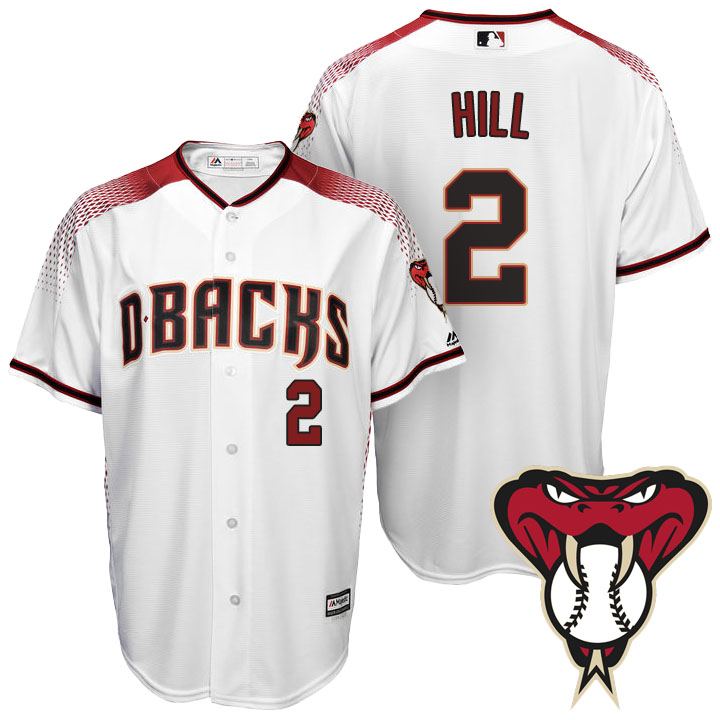 Arizona Diamondbacks #2 Aaron Hill White Cool Base Home Jersey