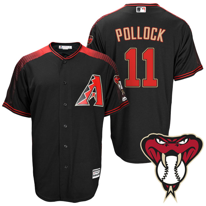 Arizona Diamondbacks #11 A.J. Pollock Black Cool Base Alternate Jersey