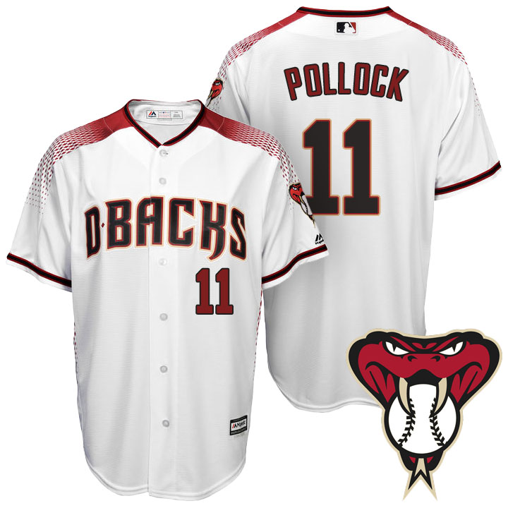 Arizona Diamondbacks #11 A.J. Pollock White Cool Base Home Jersey