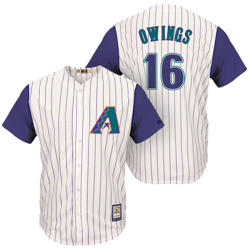 Arizona Diamondbacks #16 Chris Owings Cream/Purple Cooperstown Collection Cool Base Jersey