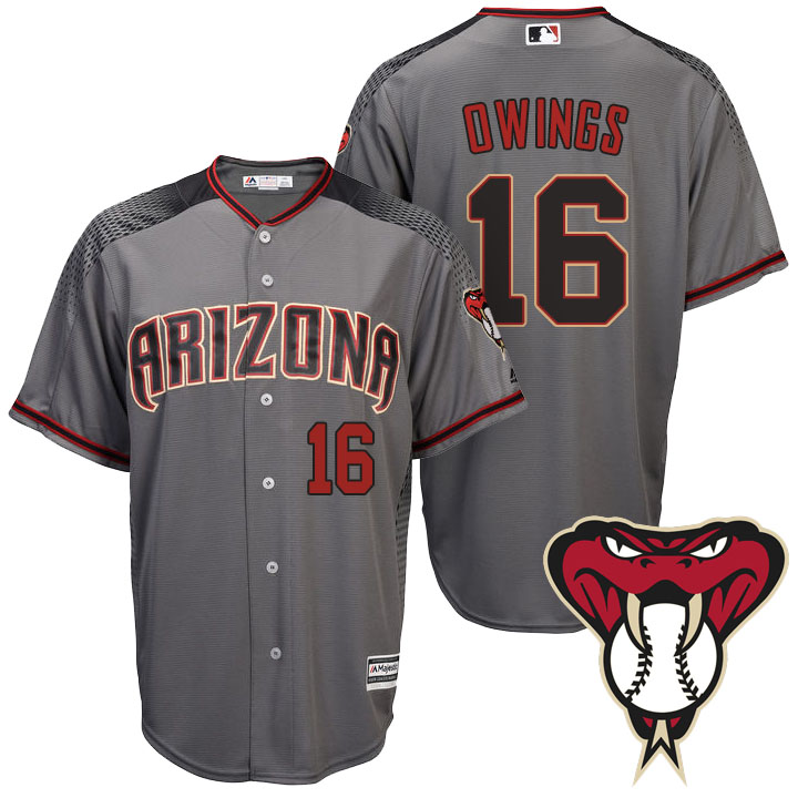 Arizona Diamondbacks Chris Owings #16 Majestic Gray/Brick Flex Base Authentic Collection Jersey